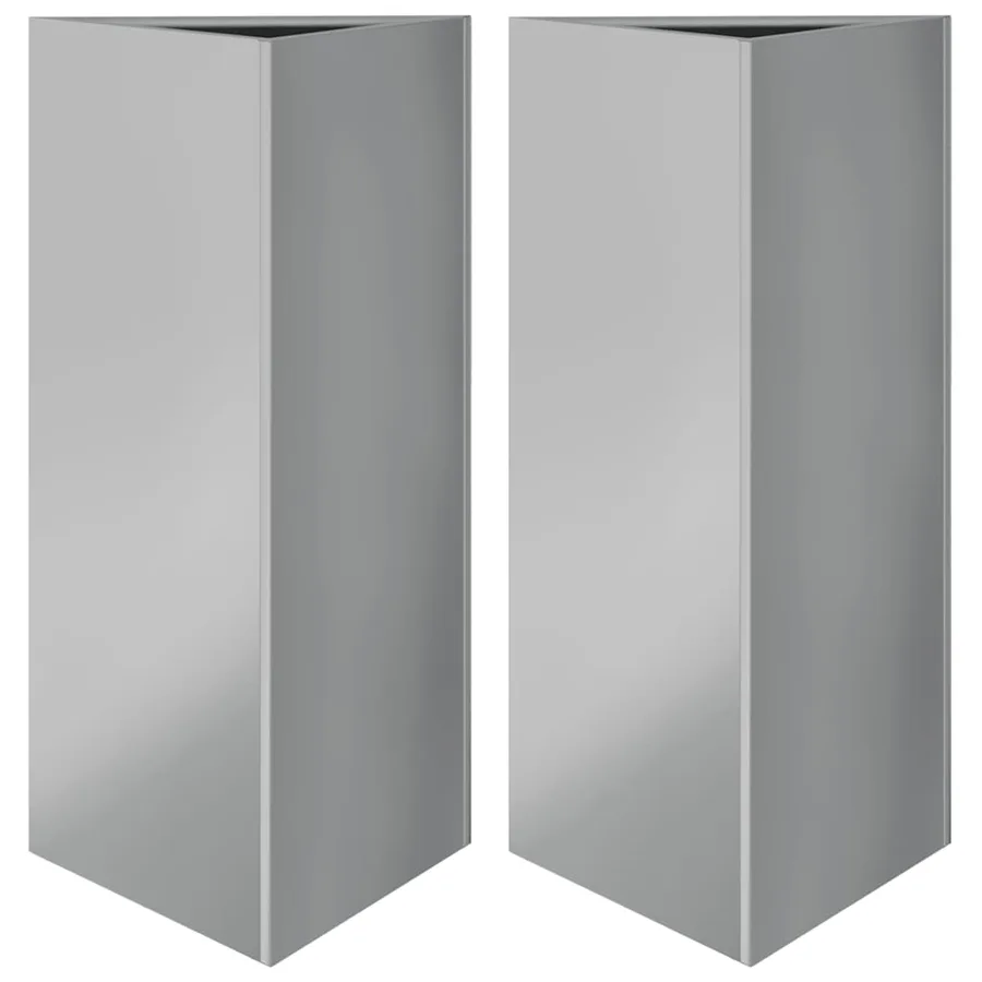 Jardinières 2 pcs triangulaire 40x34,5x75 cm acier galvanisé - 2