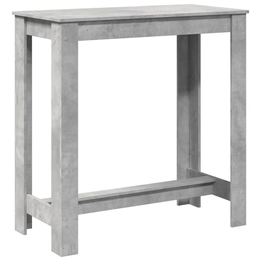 Table de bar gris béton 102x50x103,5 cm bois d'ingénierie - 5