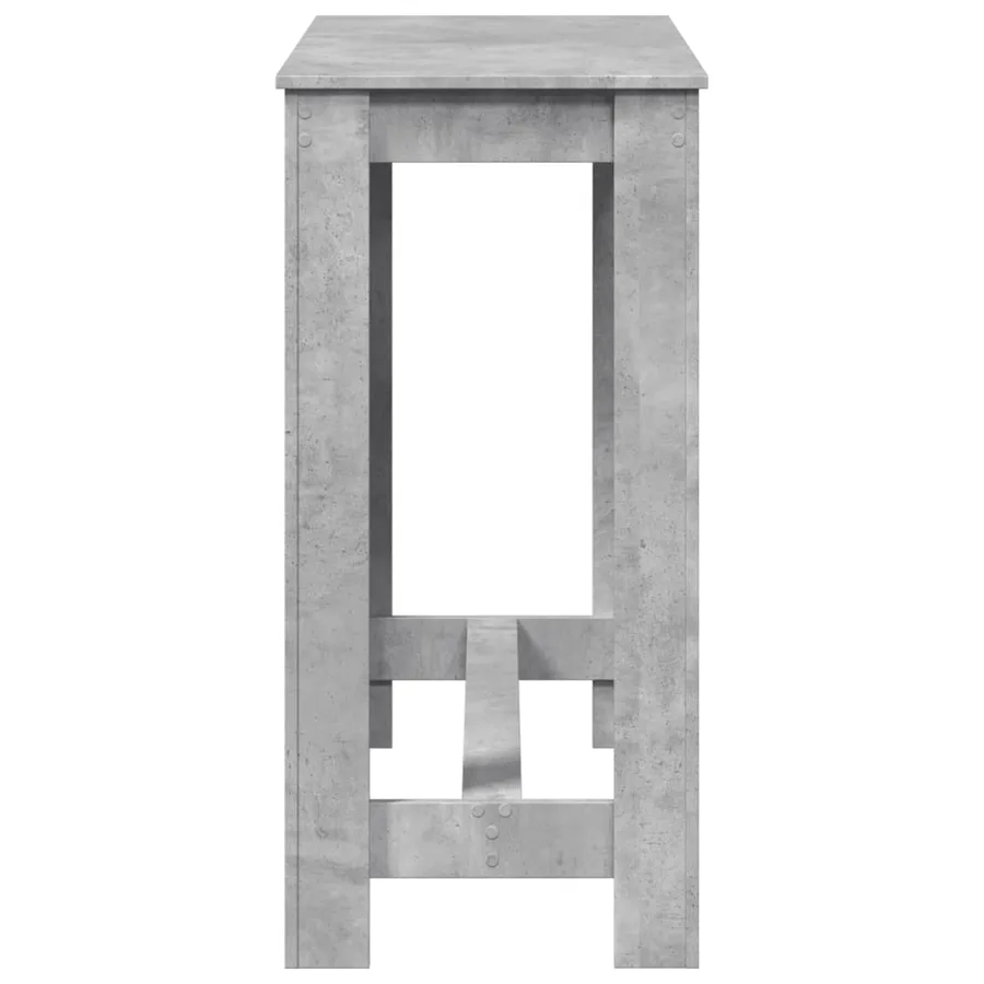 Table de bar gris béton 102x50x103,5 cm bois d'ingénierie - 6