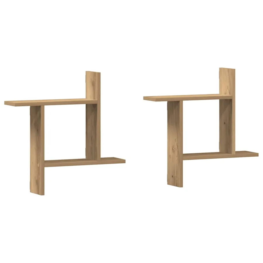 Étagères murales 2 pcs chêne artisanal bois d'ingénierie - 5