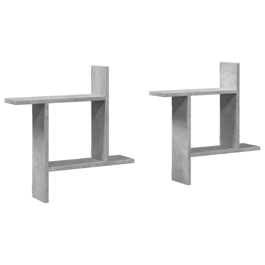 Étagères murales 2 pcs gris béton 50x12x50 cm bois d'ingénierie - 2
