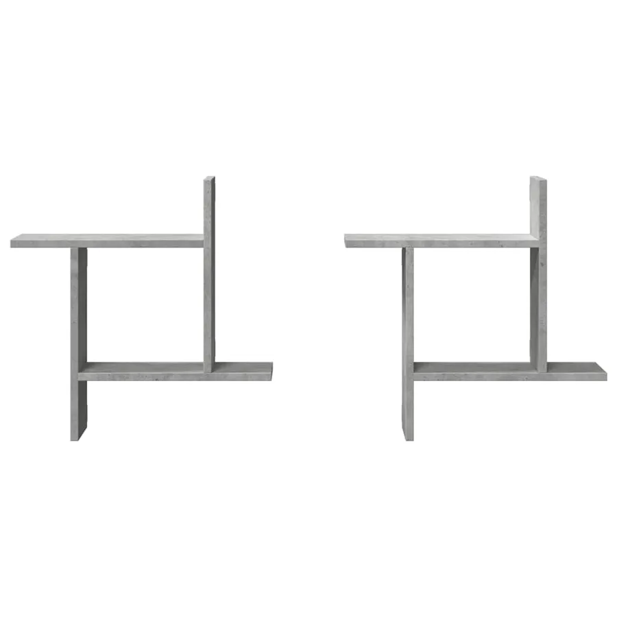 Étagères murales 2 pcs gris béton 50x12x50 cm bois d'ingénierie - 5