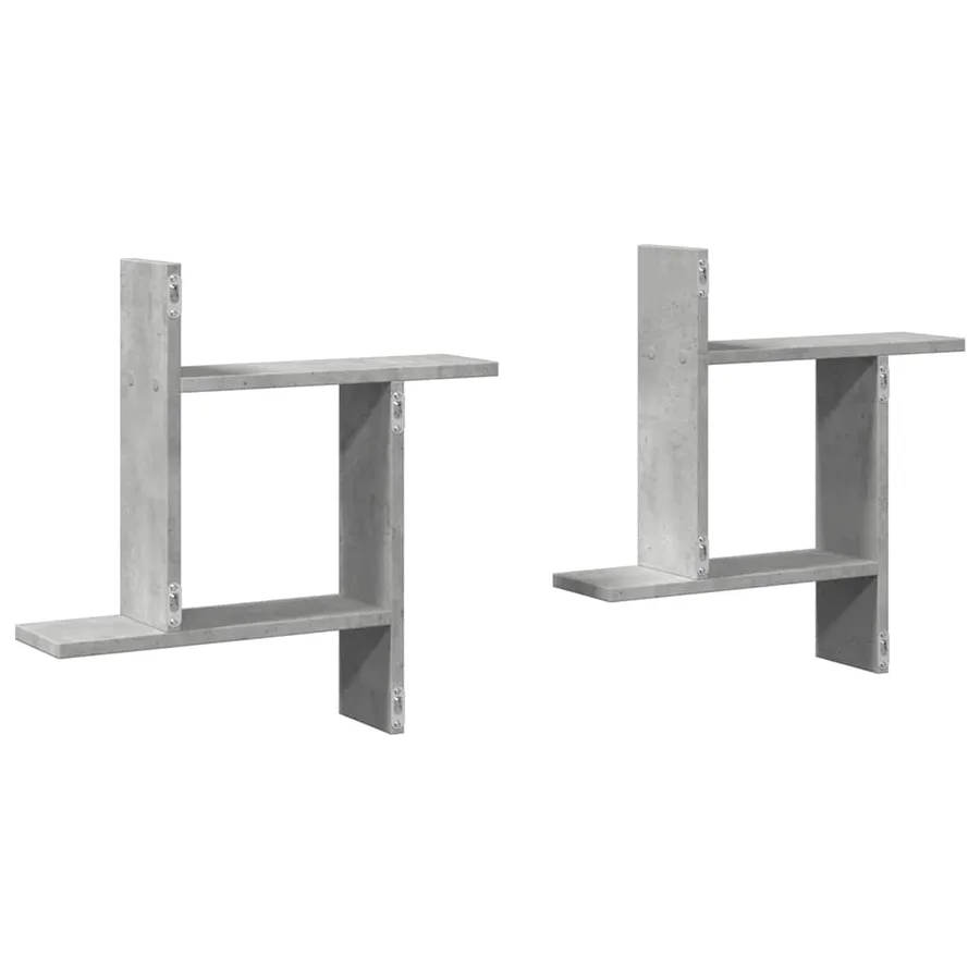 Étagères murales 2 pcs gris béton 50x12x50 cm bois d'ingénierie - 7
