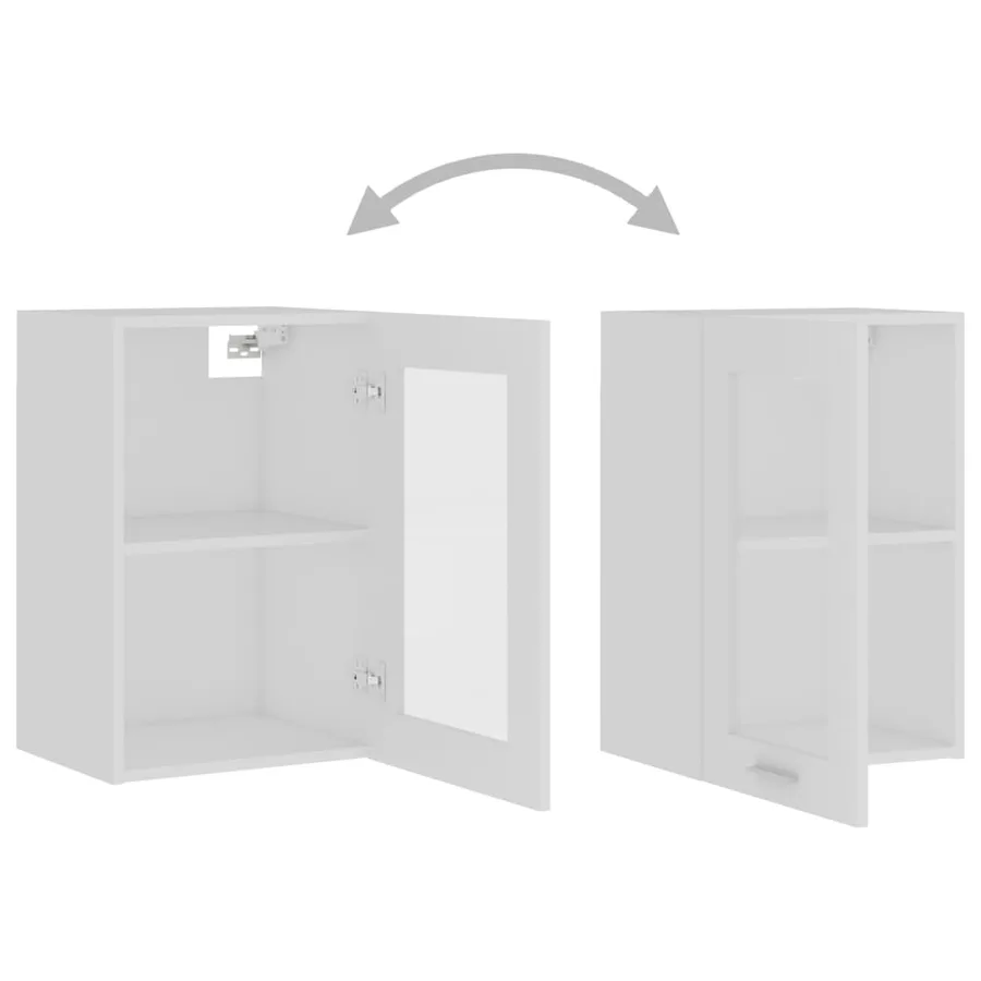 Vitrine suspendue "Lyon" Blanc 40 x 31 x 60 cm Bois d'ingénierie - 6