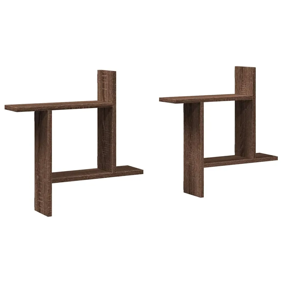 Étagères murales 2pcs chêne marron 50x12x50cm bois d'ingénierie - 2