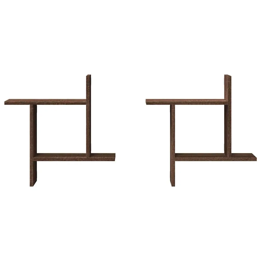 Étagères murales 2pcs chêne marron 50x12x50cm bois d'ingénierie - 5