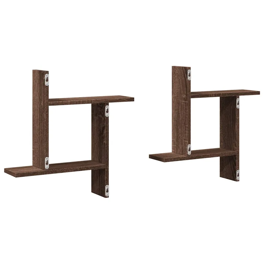Étagères murales 2pcs chêne marron 50x12x50cm bois d'ingénierie - 7