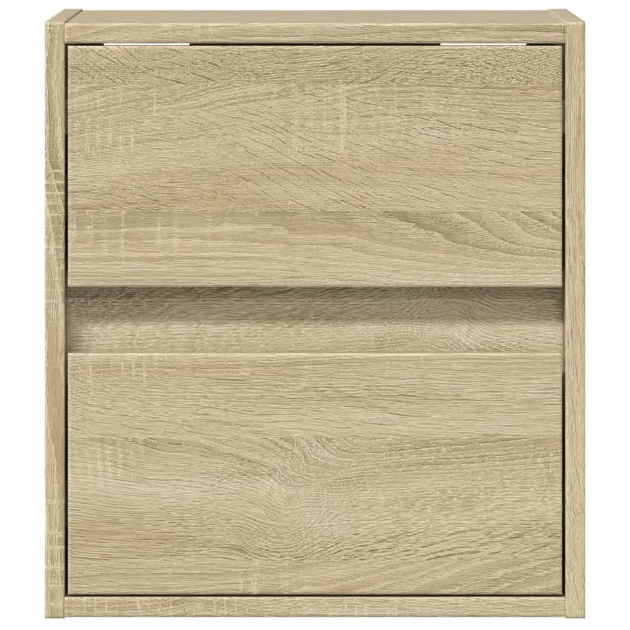 Table de chevet murale avec lumières LED chêne sonoma - 6