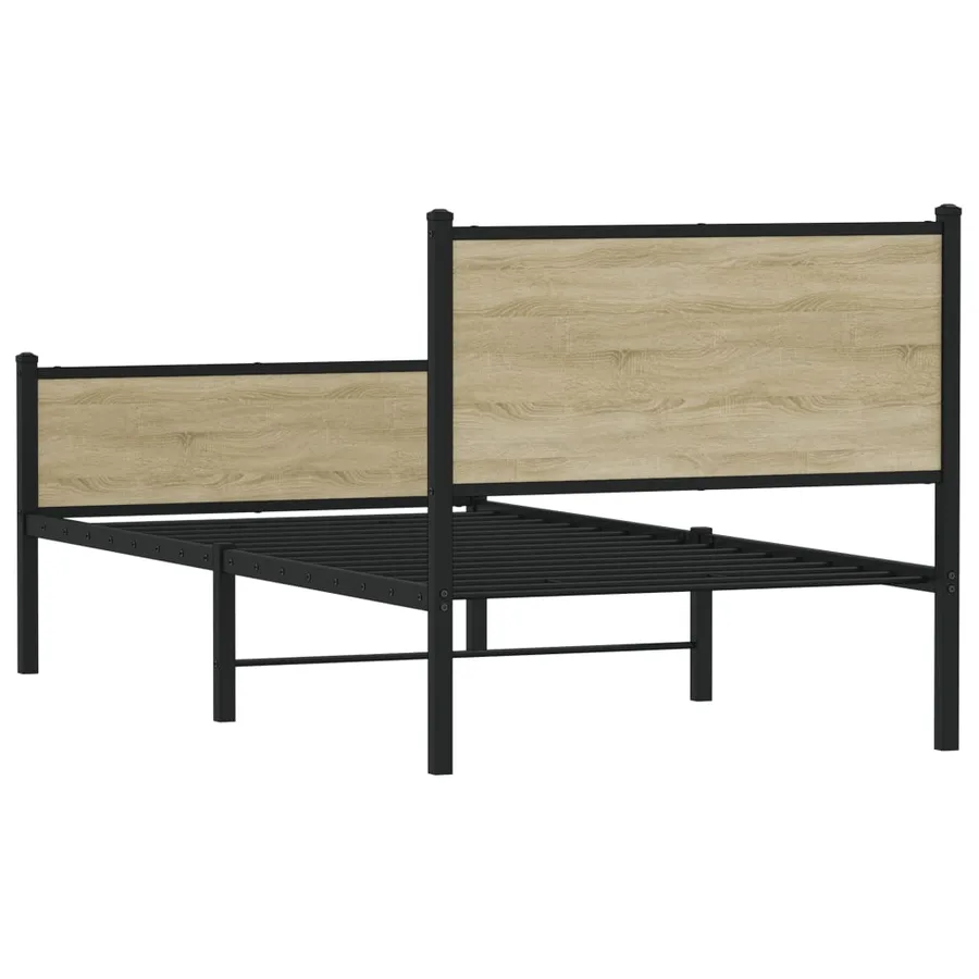 Cadre de lit en métal sans matelas chêne sonoma 80x200 cm - 7