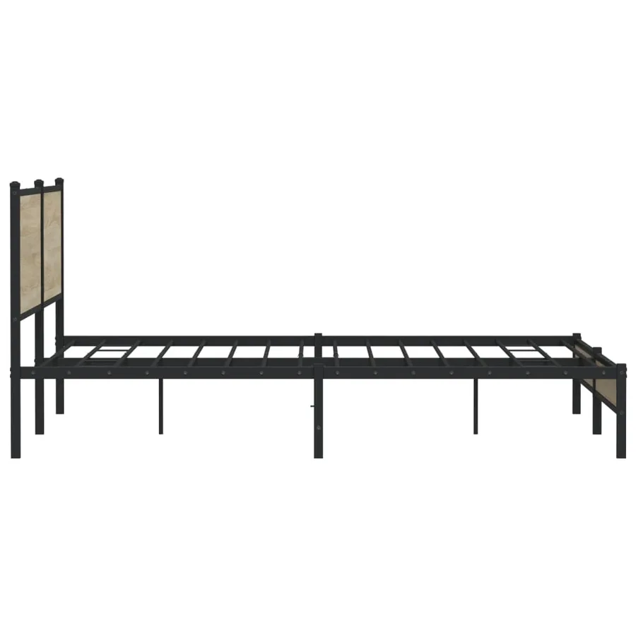 Cadre de lit en métal sans matelas chêne sonoma 193x203 cm - 6