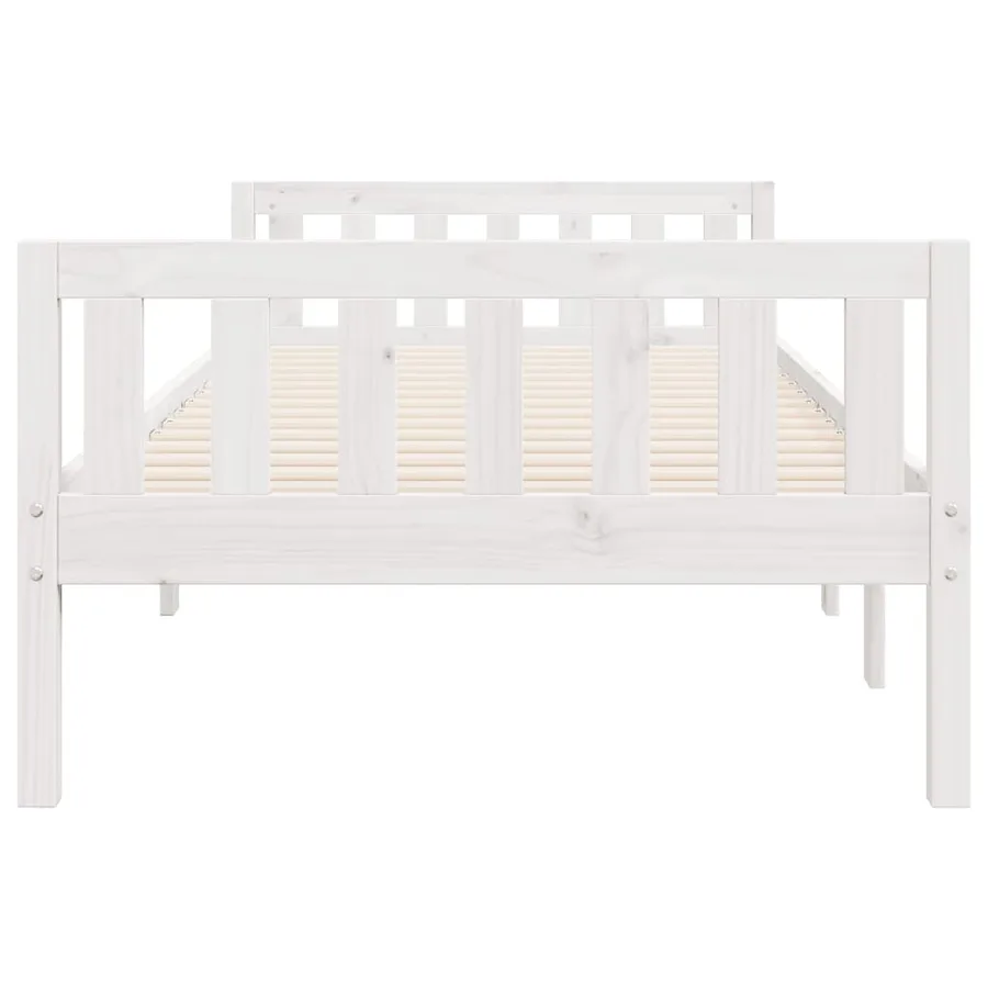 Lit pour enfants sans matelas blanc 90x200cm bois de pin massif - 6