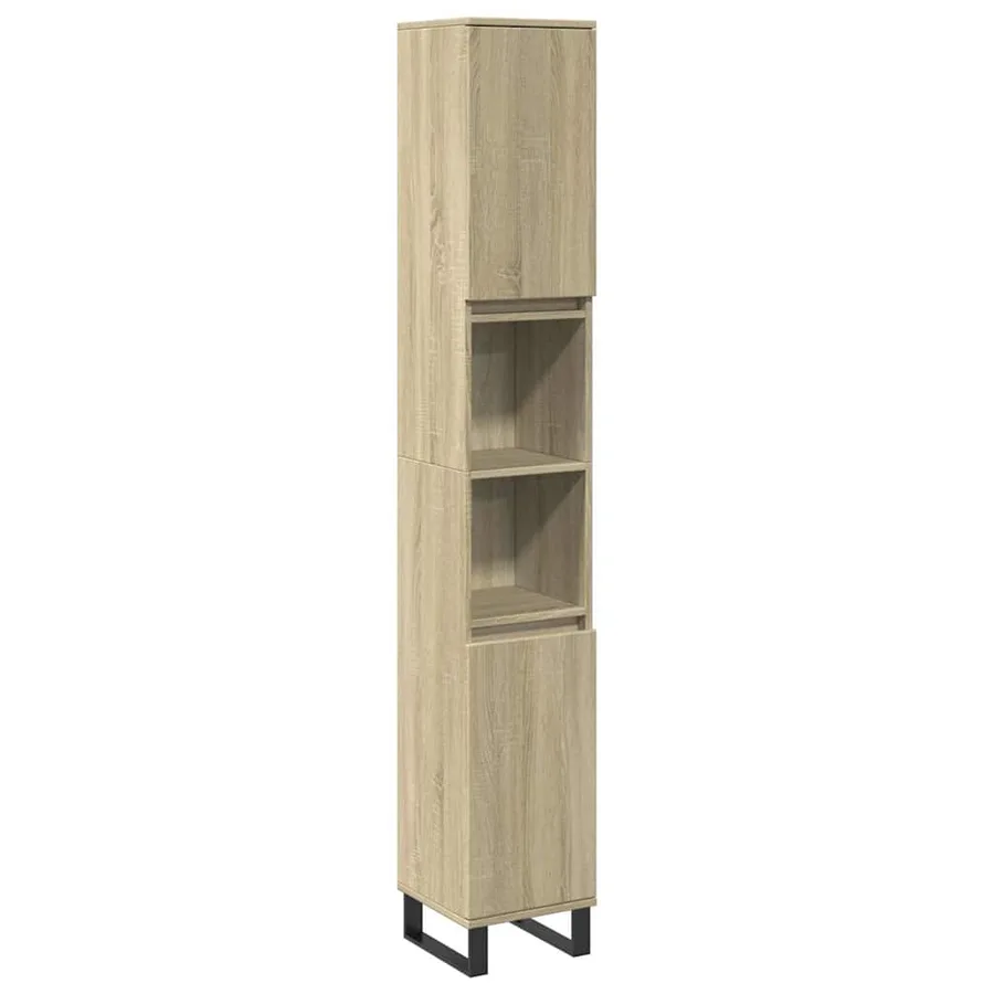 Armoire salle de bain chêne sonoma 30x30x190 cm - 2