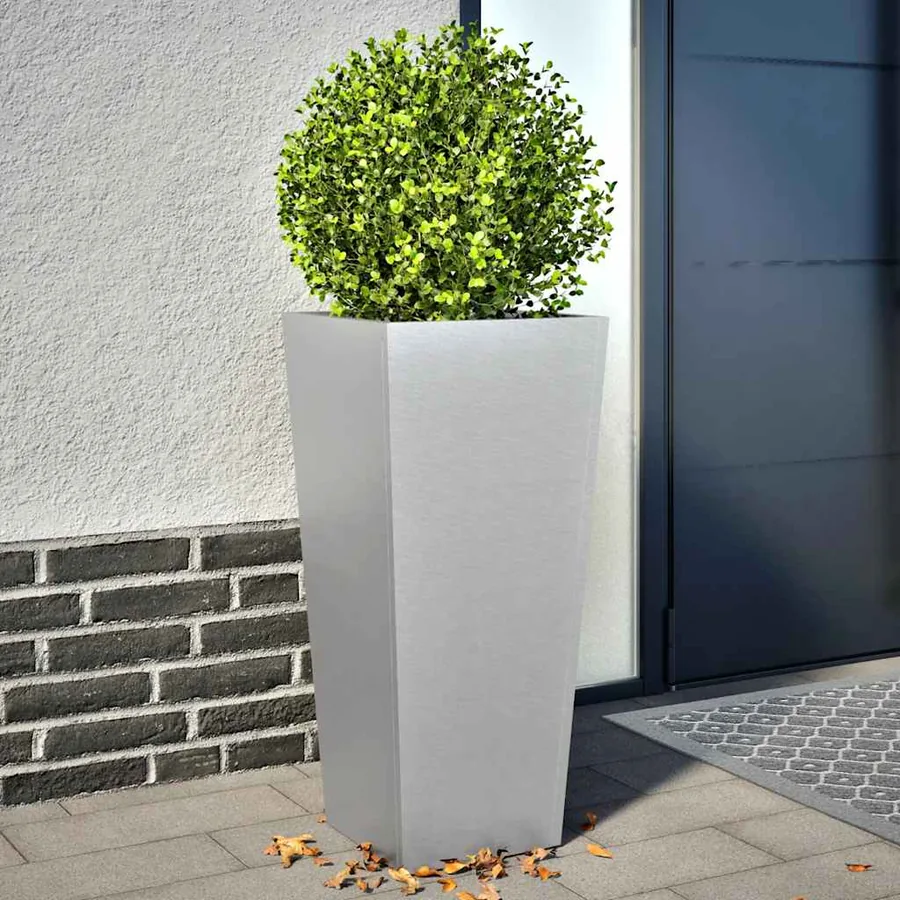 Jardinières 2 pcs 35x35x75 cm acier galvanisé