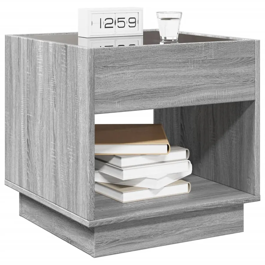 Table de chevet avec LED infini sonoma gris 50x50x50 cm - 5