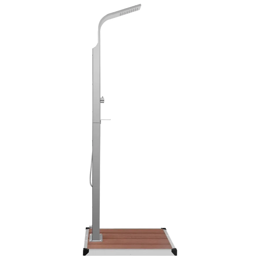 Douche d'extérieur avec receveur de douche WPC Acier inoxydable - 4