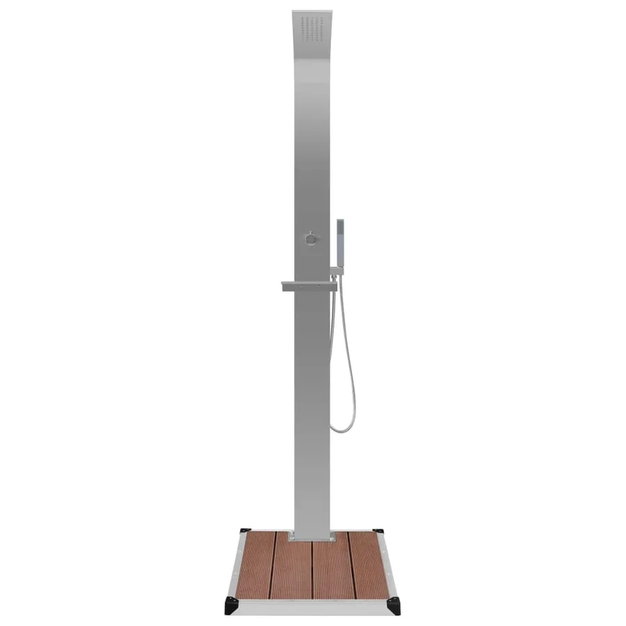 Outdoor Shower with WPC Shower Tray Stainless Steel - 5