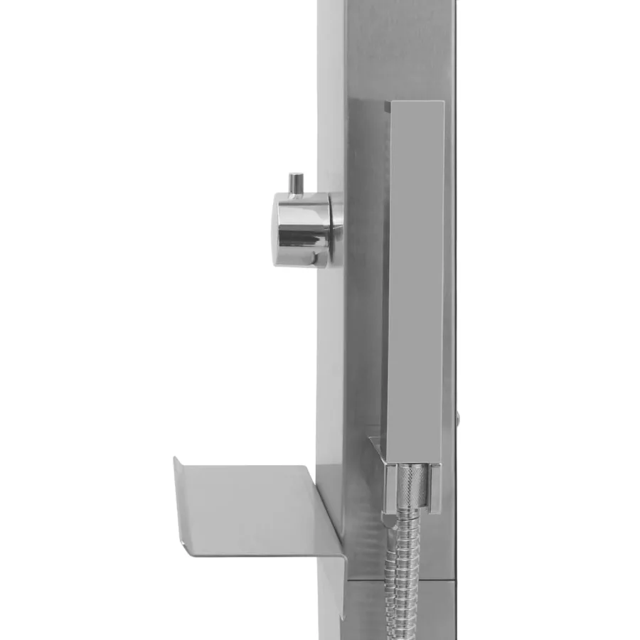 Douche d'extérieur avec receveur de douche WPC Acier inoxydable - 9
