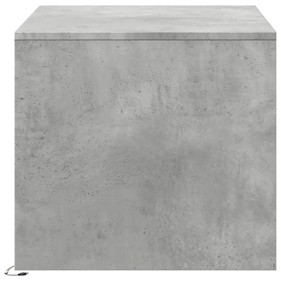 Table basse avec lumières LED gris béton bois d'ingénierie - 7