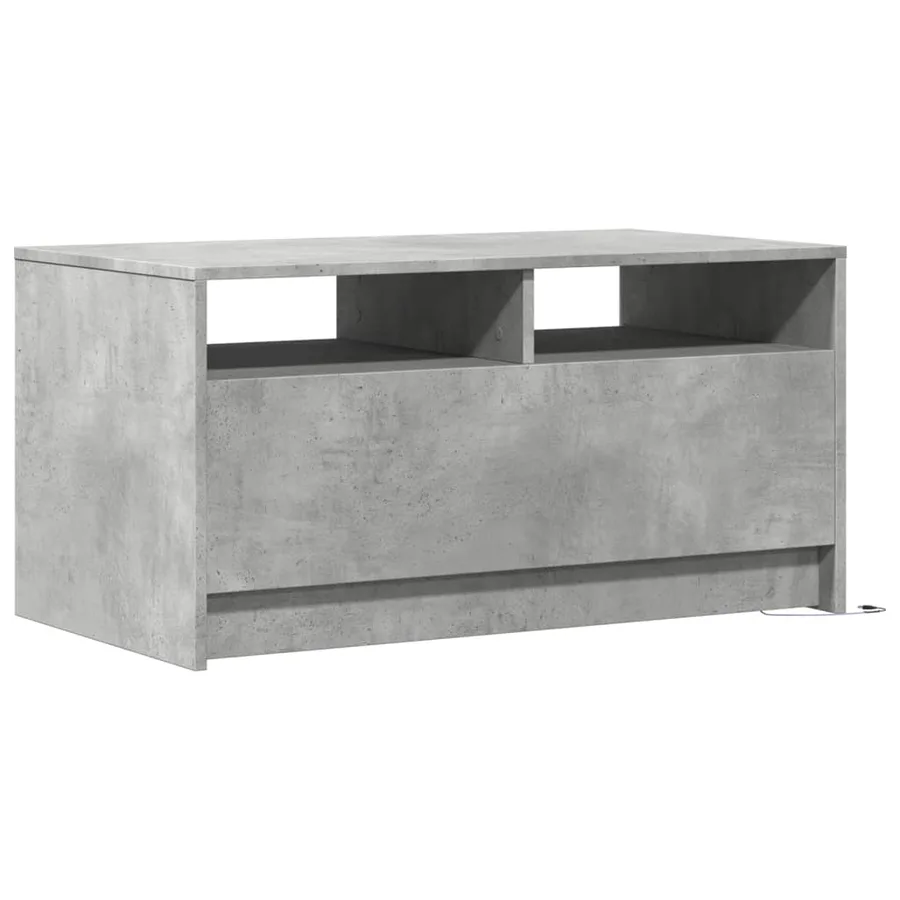 Table basse avec lumières LED gris béton bois d'ingénierie - 8