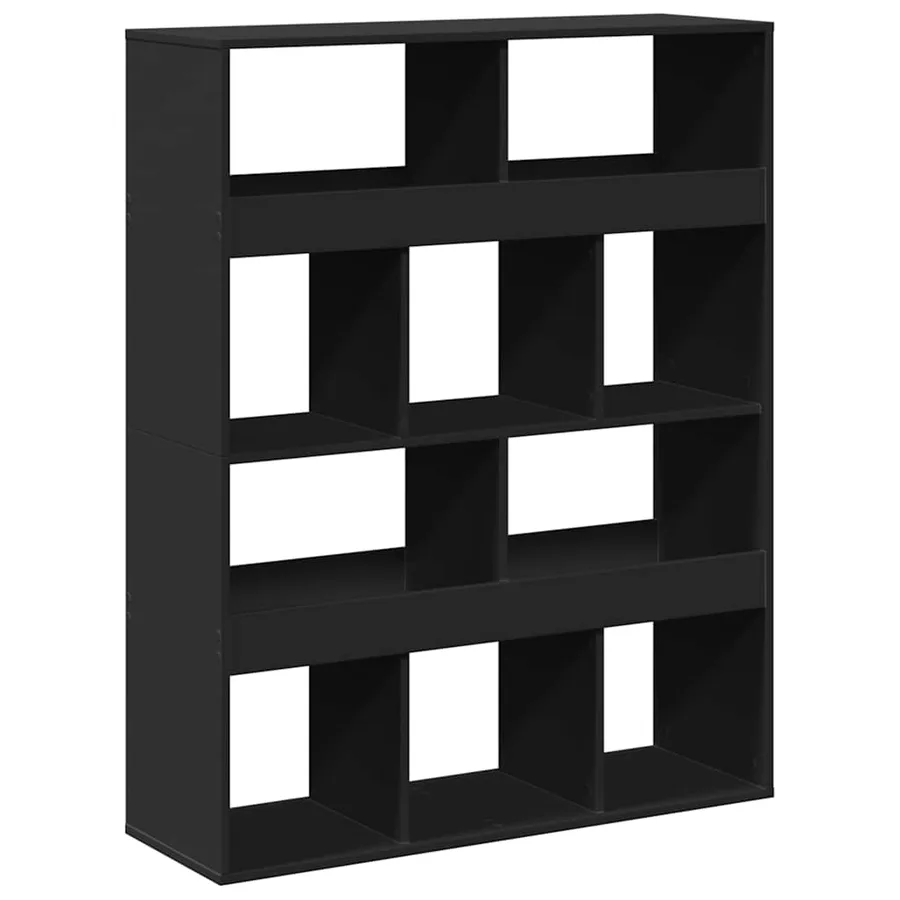 Cloison de séparation noir 100x33x125,5 cm bois d'ingénierie - 2