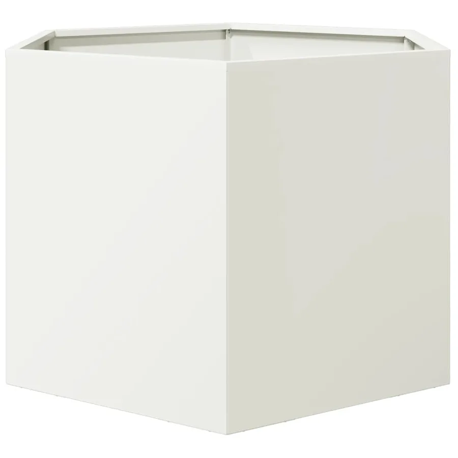 Jardinière blanc hexagone 69x60x45 cm acier - 4