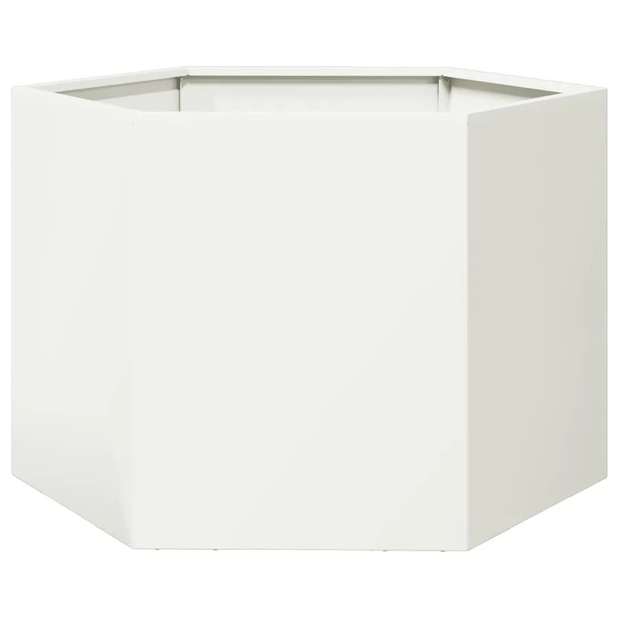 Jardinière blanc hexagone 69x60x45 cm acier - 6