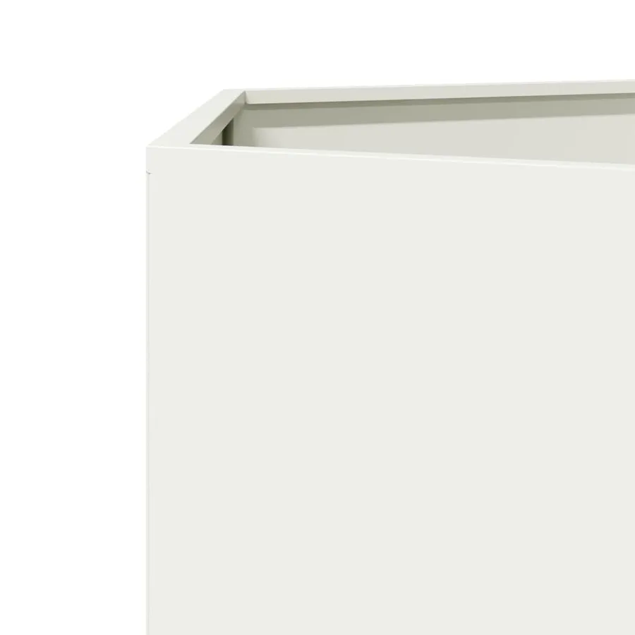 Jardinière blanc hexagone 69x60x45 cm acier - 7