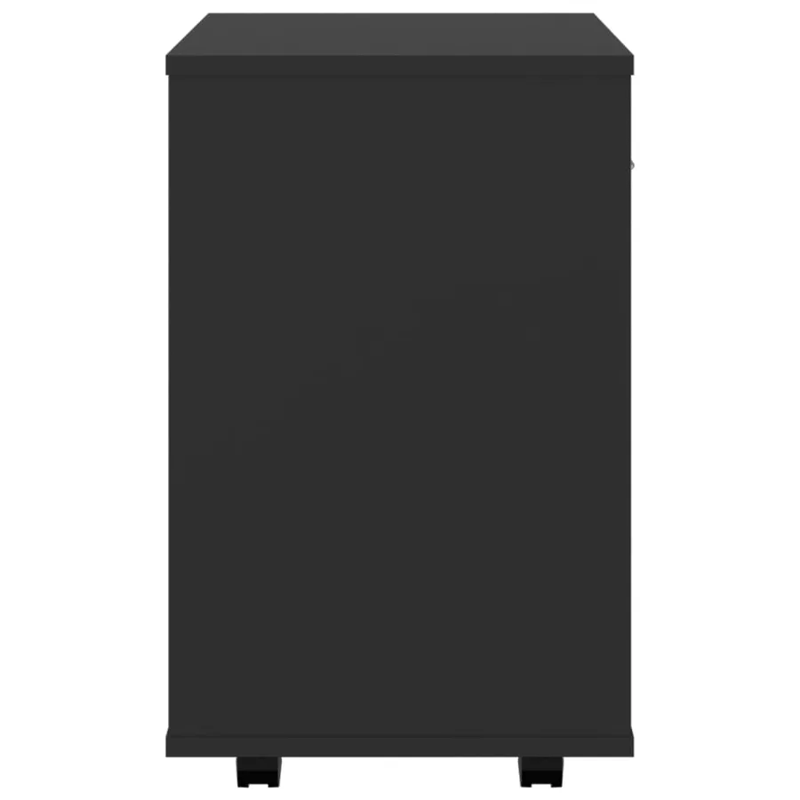 Armoire à roulettes Noir 46x36x59 cm Bois d'ingénierie - 5