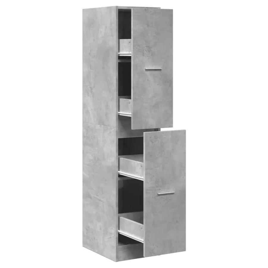 Armoire d'apothicaire gris béton 30x41x144,5 cm bois ingénierie - 2