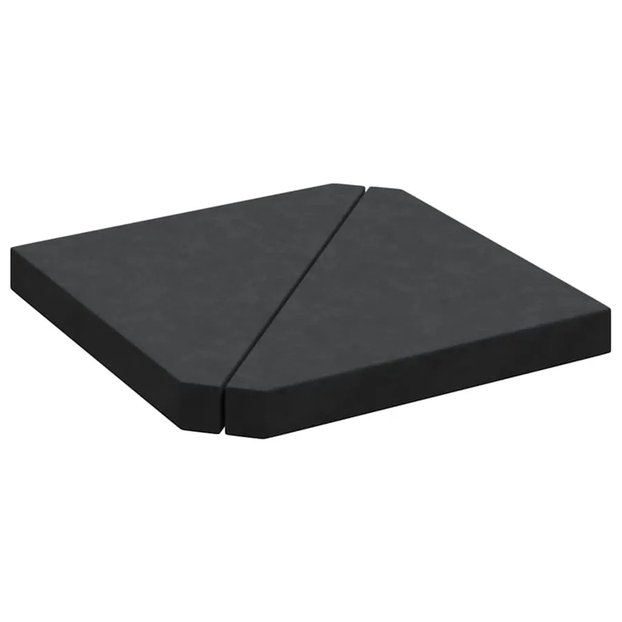 Plaques de poids de parasol 2 pcs triangulaire granit noir 14kg - 2