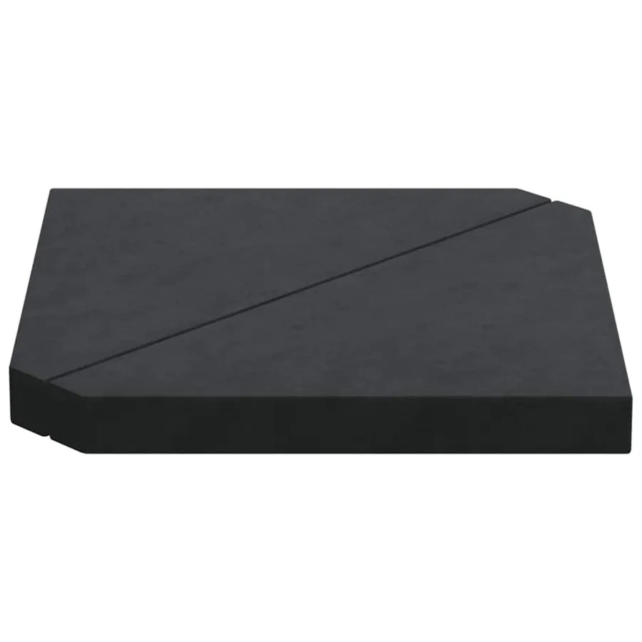 Plaques de poids de parasol 2 pcs triangulaire granit noir 14kg - 5