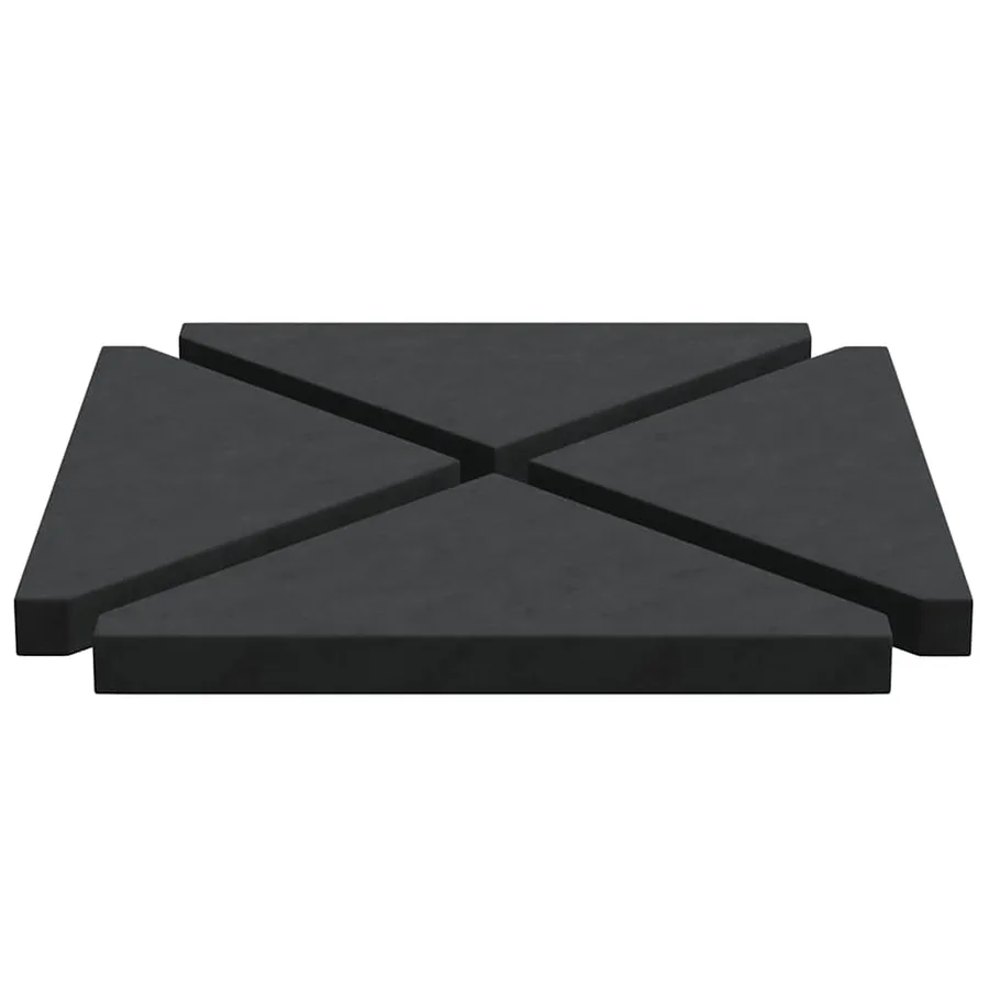 Plaques de poids de parasol 4 pcs triangulaire granit noir 14kg - 5