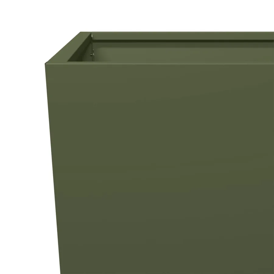 Jardinière vert olive 45x45x75 cm acier - 7