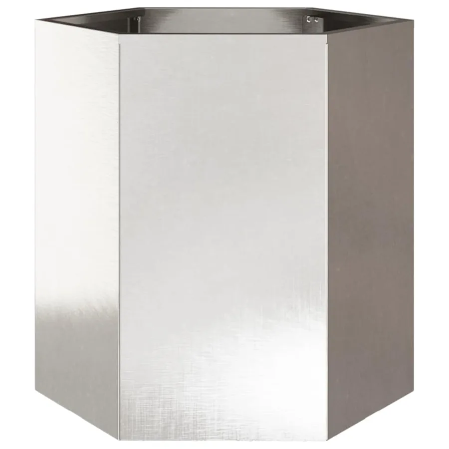 Jardinière hexagone 46x40x45 cm acier inoxydable - 2