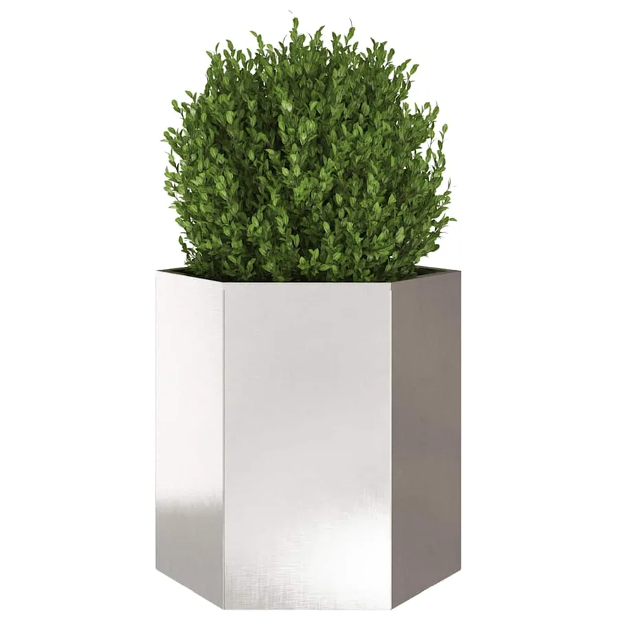 Jardinière hexagone 46x40x45 cm acier inoxydable - 3