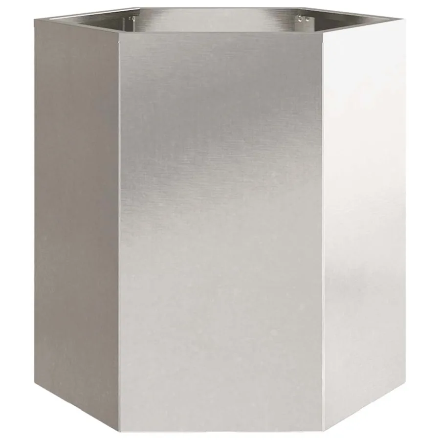 Jardinière hexagone 46x40x45 cm acier inoxydable - 4