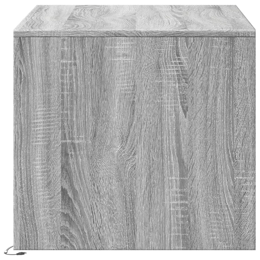 Table basse avec lumières LED sonoma gris bois d'ingénierie - 7