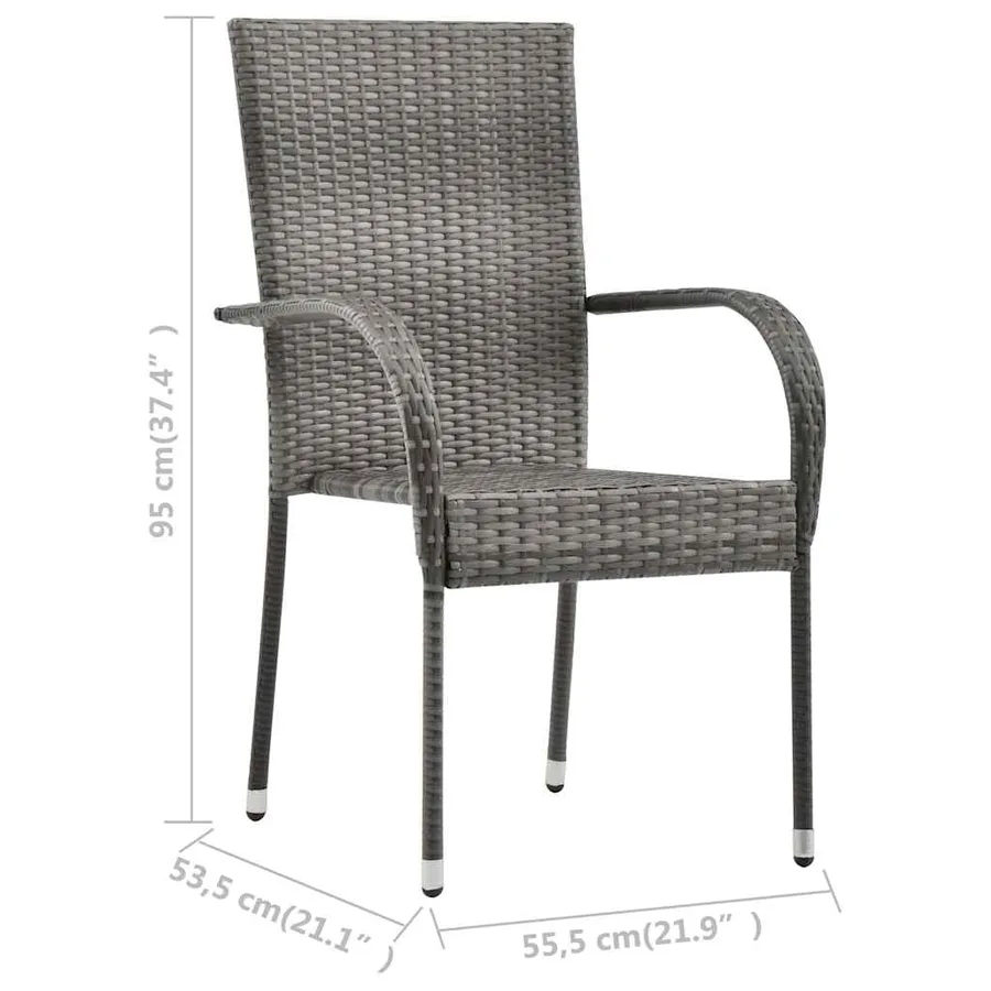 Ensemble à manger de jardin 3 pcs Gris - 10