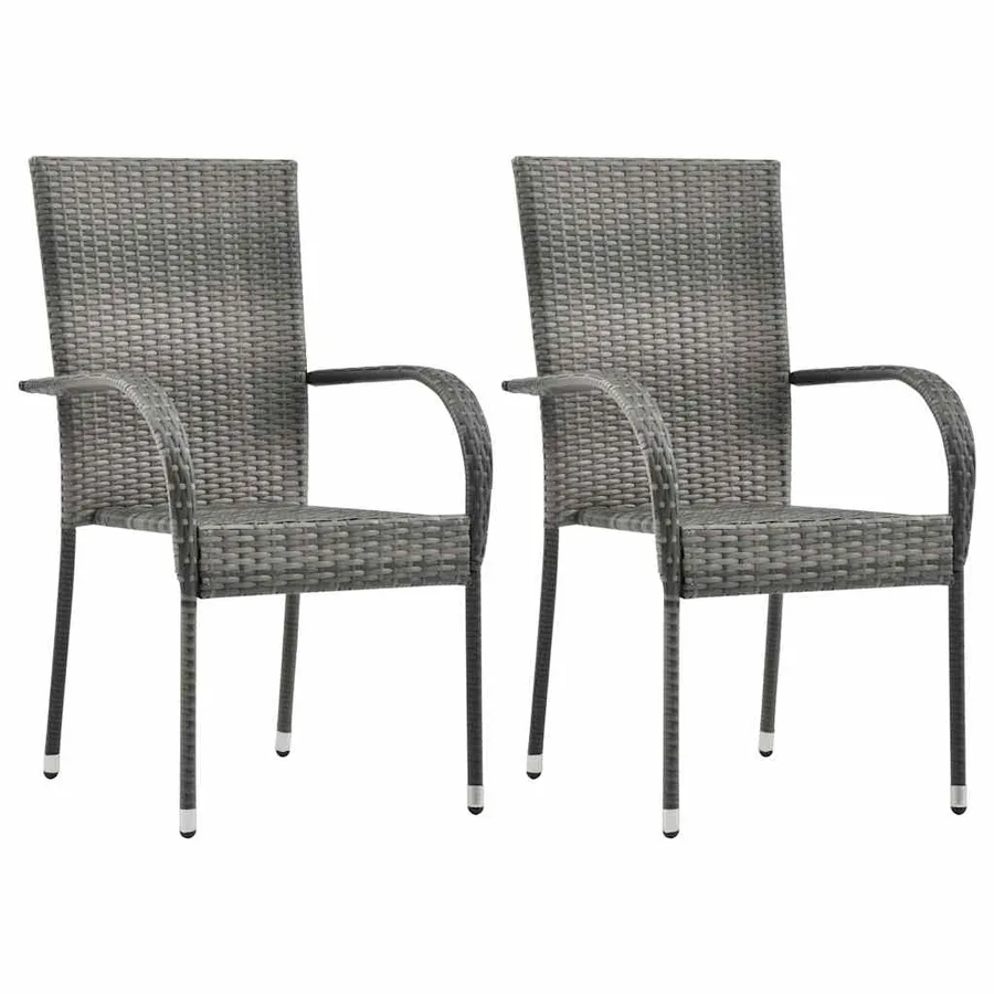 Ensemble à manger de jardin 3 pcs Gris - 5