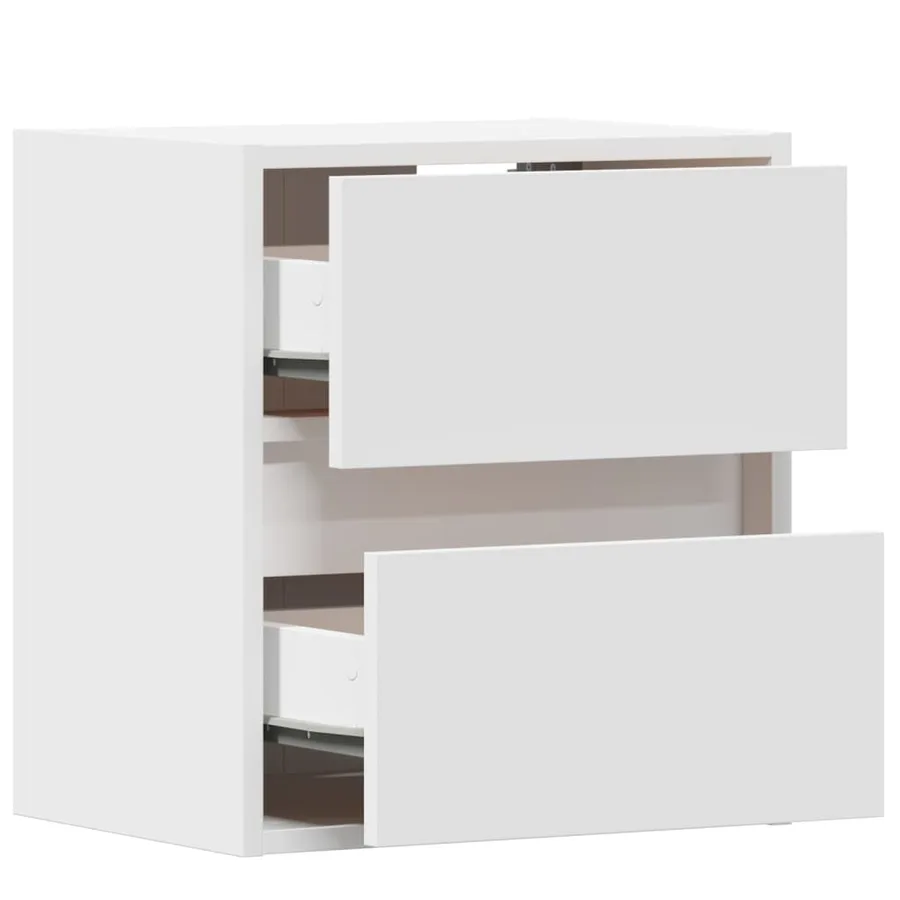 Meubles TV muraux avec lumières LED 2 pcs blanc 41x31x45 cm - 9