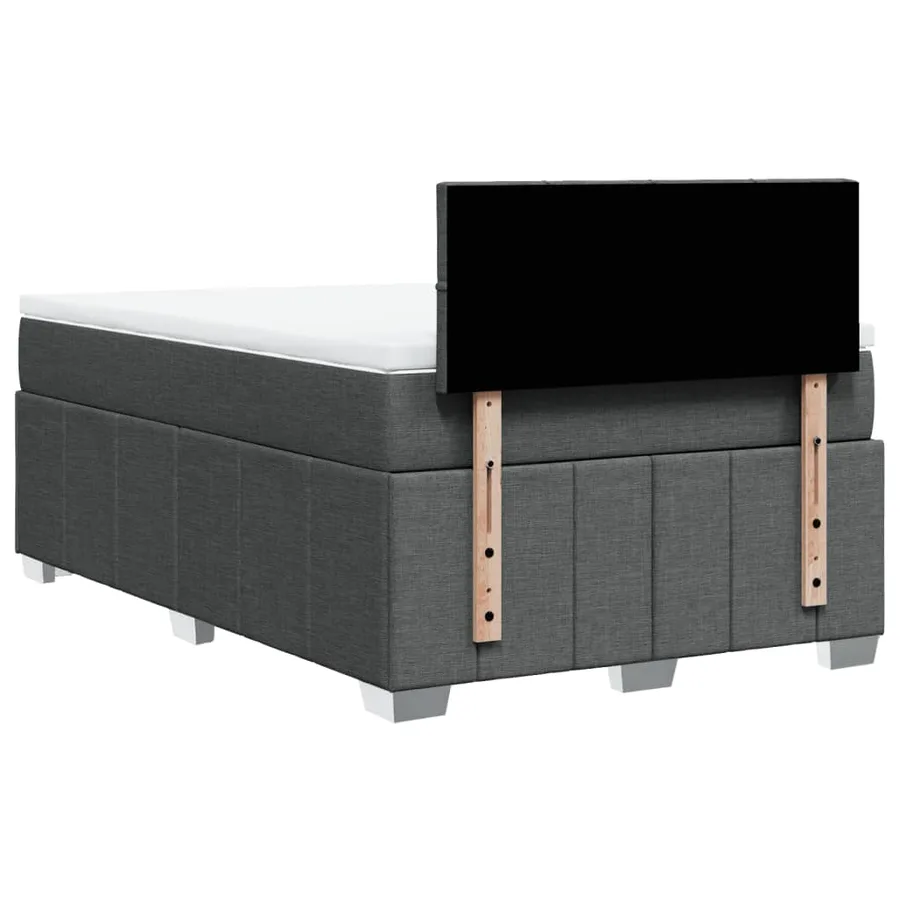 Sommier à lattes de lit avec matelas Gris foncé 120x200cm Tissu - 6