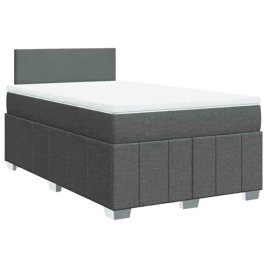 Sommier à lattes de lit avec matelas Gris foncé 120x200cm Tissu - 2
