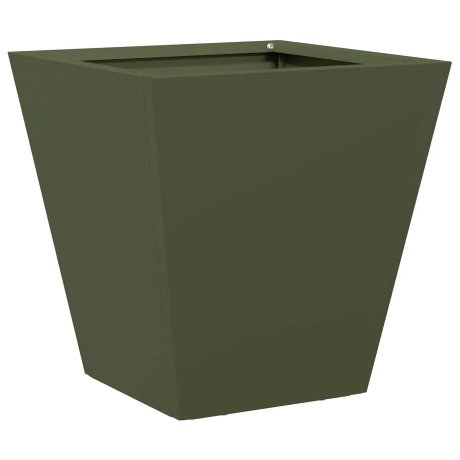Jardinières 2 pcs vert olive 30x30x30 cm acier - 5