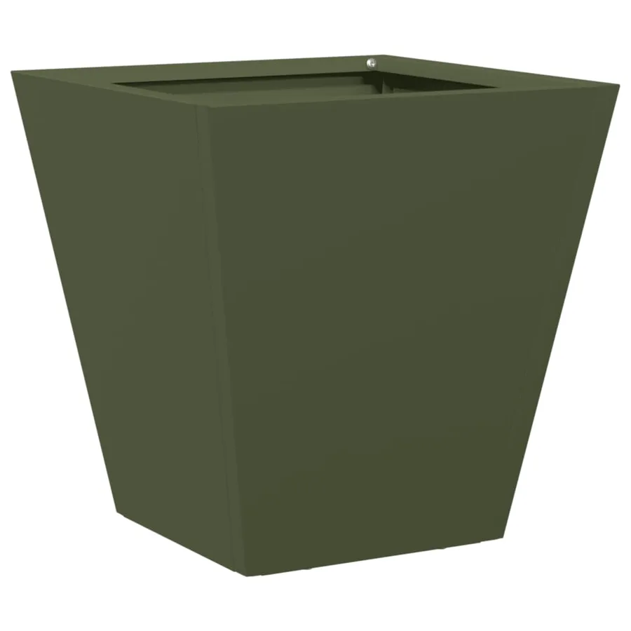 Jardinières 2 pcs vert olive 30x30x30 cm acier - 8