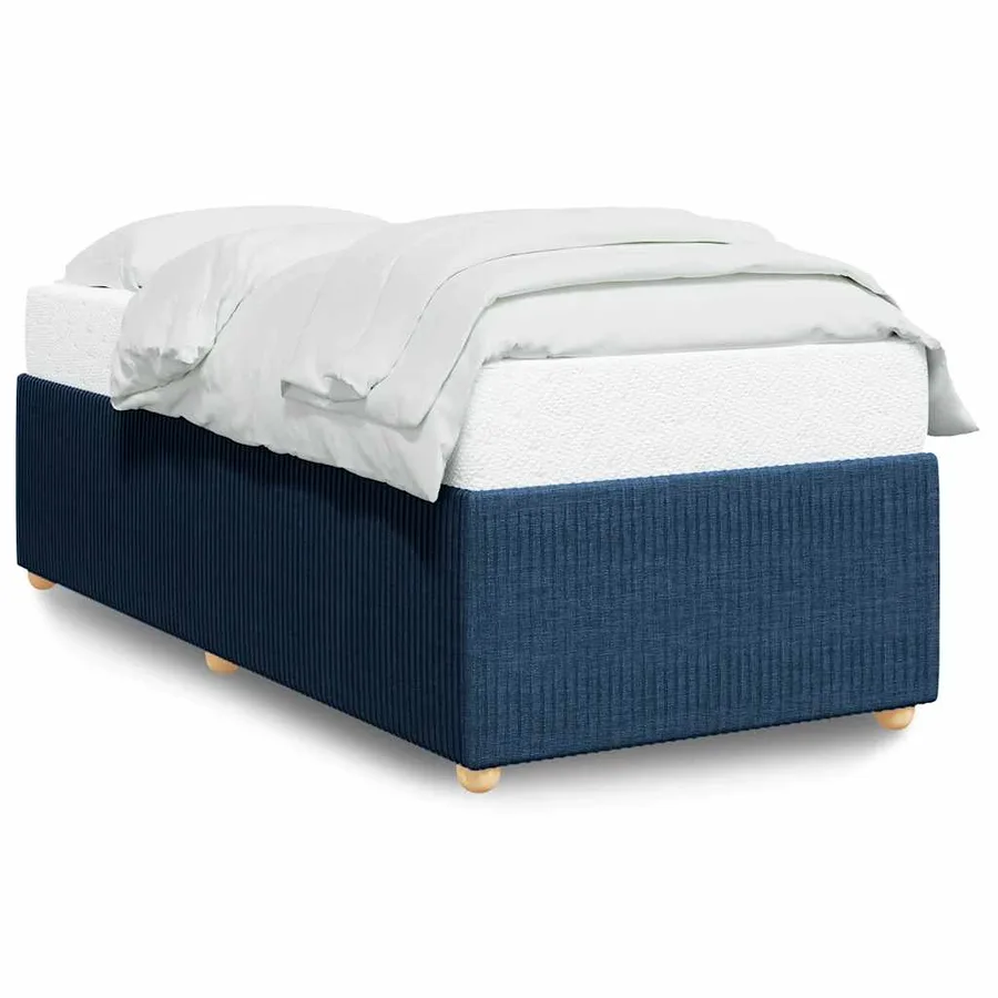 Cadre de lit sans matelas bleu 90x200 cm tissu - 2