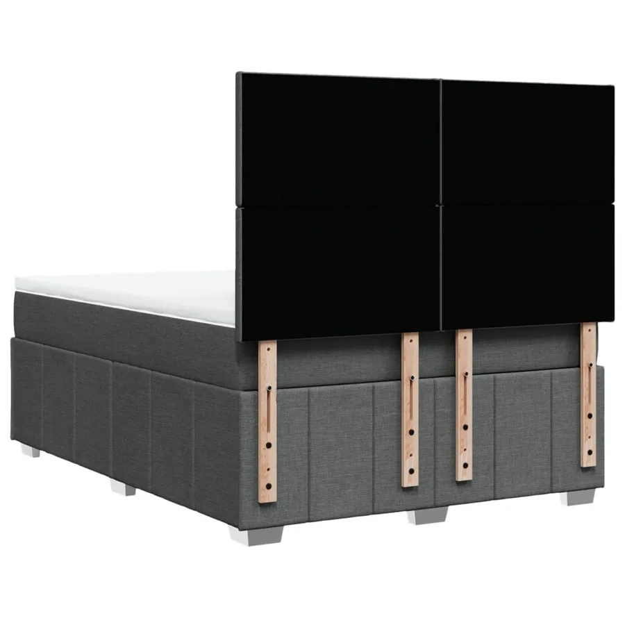 Sommier à lattes de lit avec matelas Gris foncé 160x200cm Tissu - 6