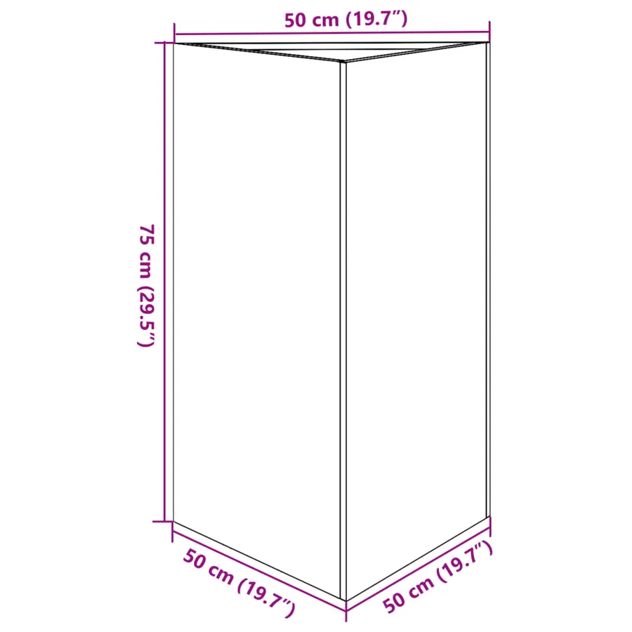 Jardinière anthracite triangulaire 50x43x75 cm acier - 10