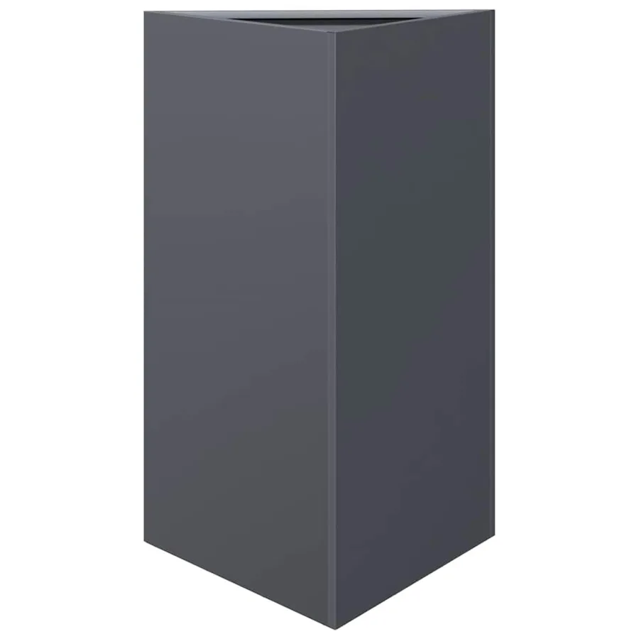Jardinière anthracite triangulaire 50x43x75 cm acier - 2