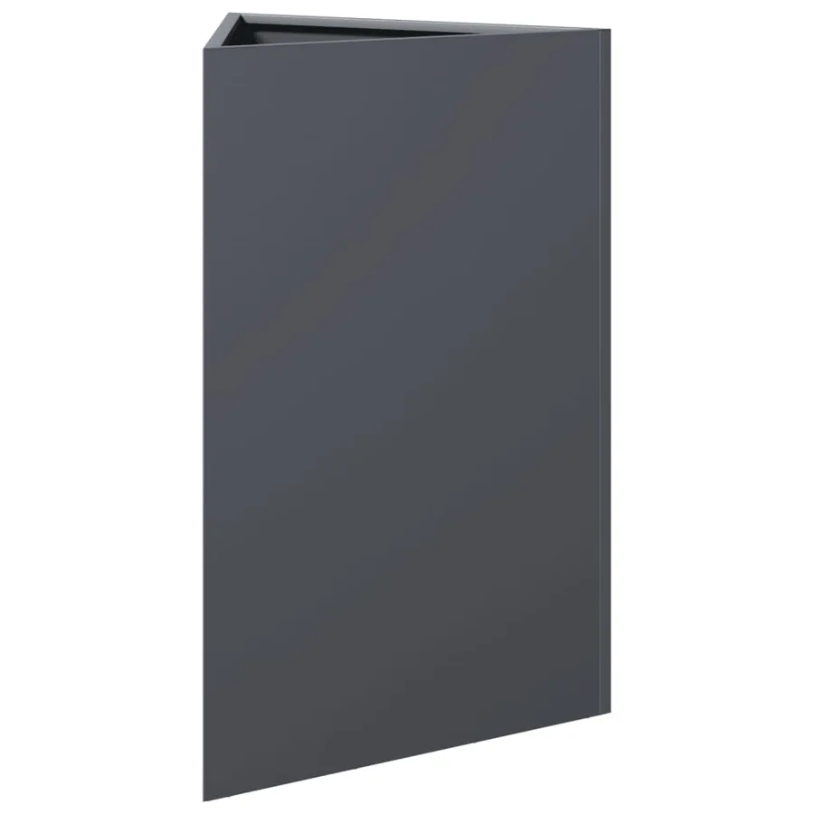Jardinière anthracite triangulaire 50x43x75 cm acier - 4