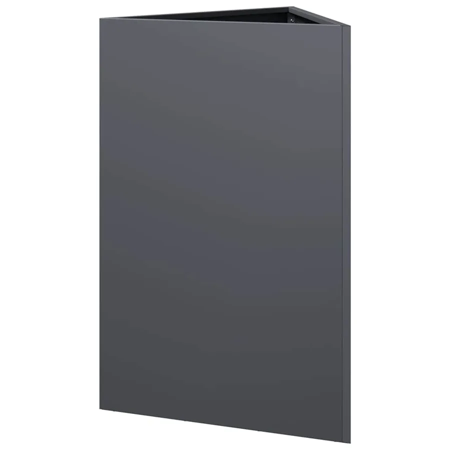 Jardinière anthracite triangulaire 50x43x75 cm acier - 6
